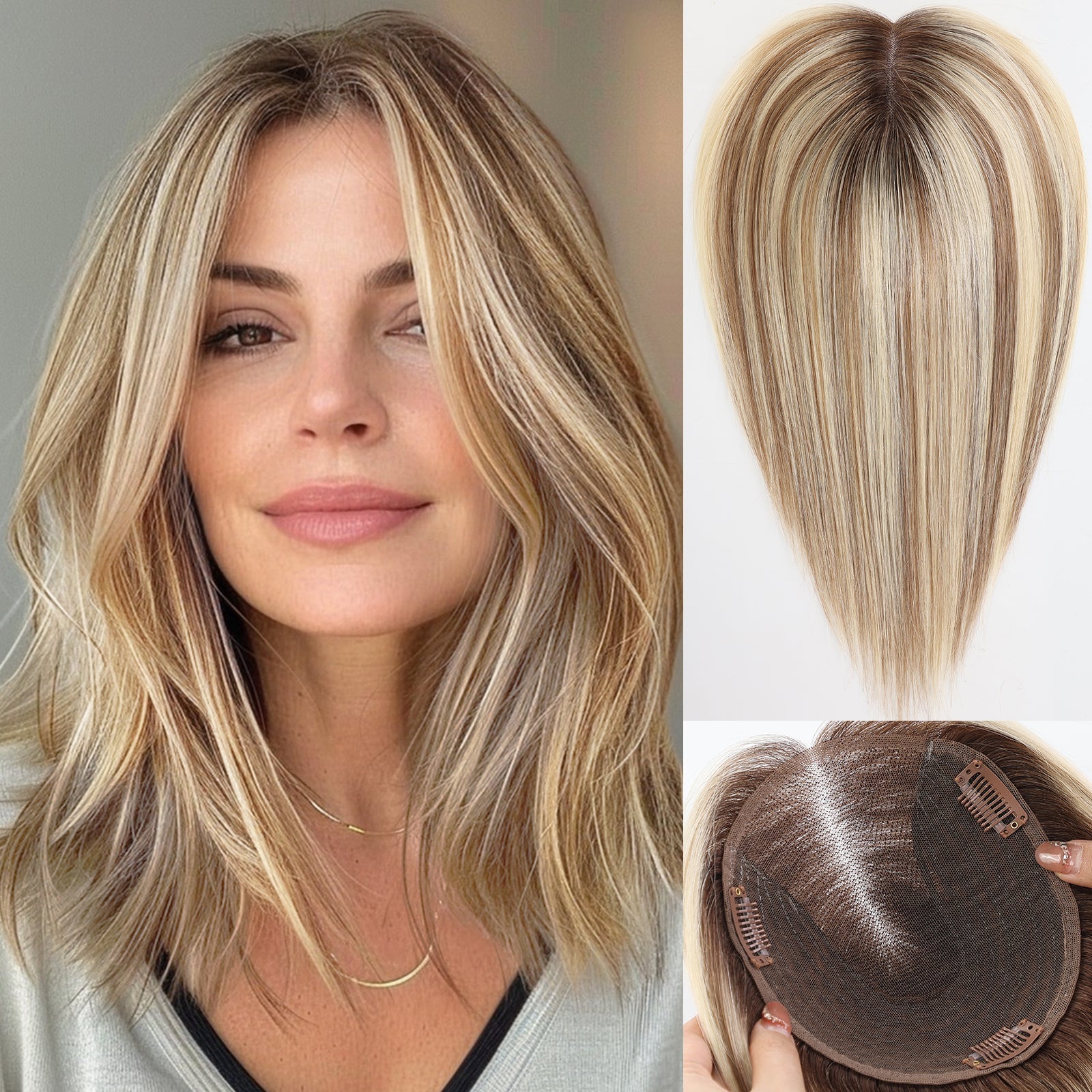 Hair Topper No Bangs