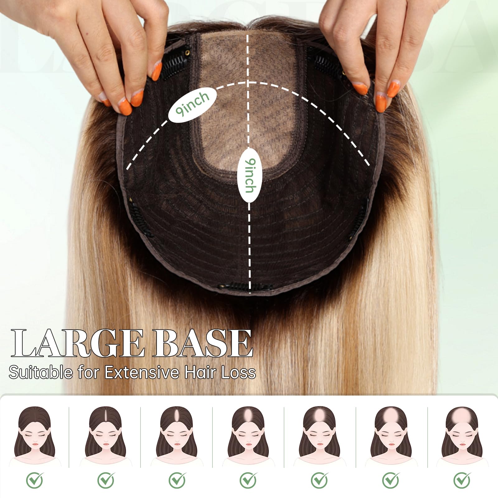 starluck 16 inch Hair Toppers for Women 9