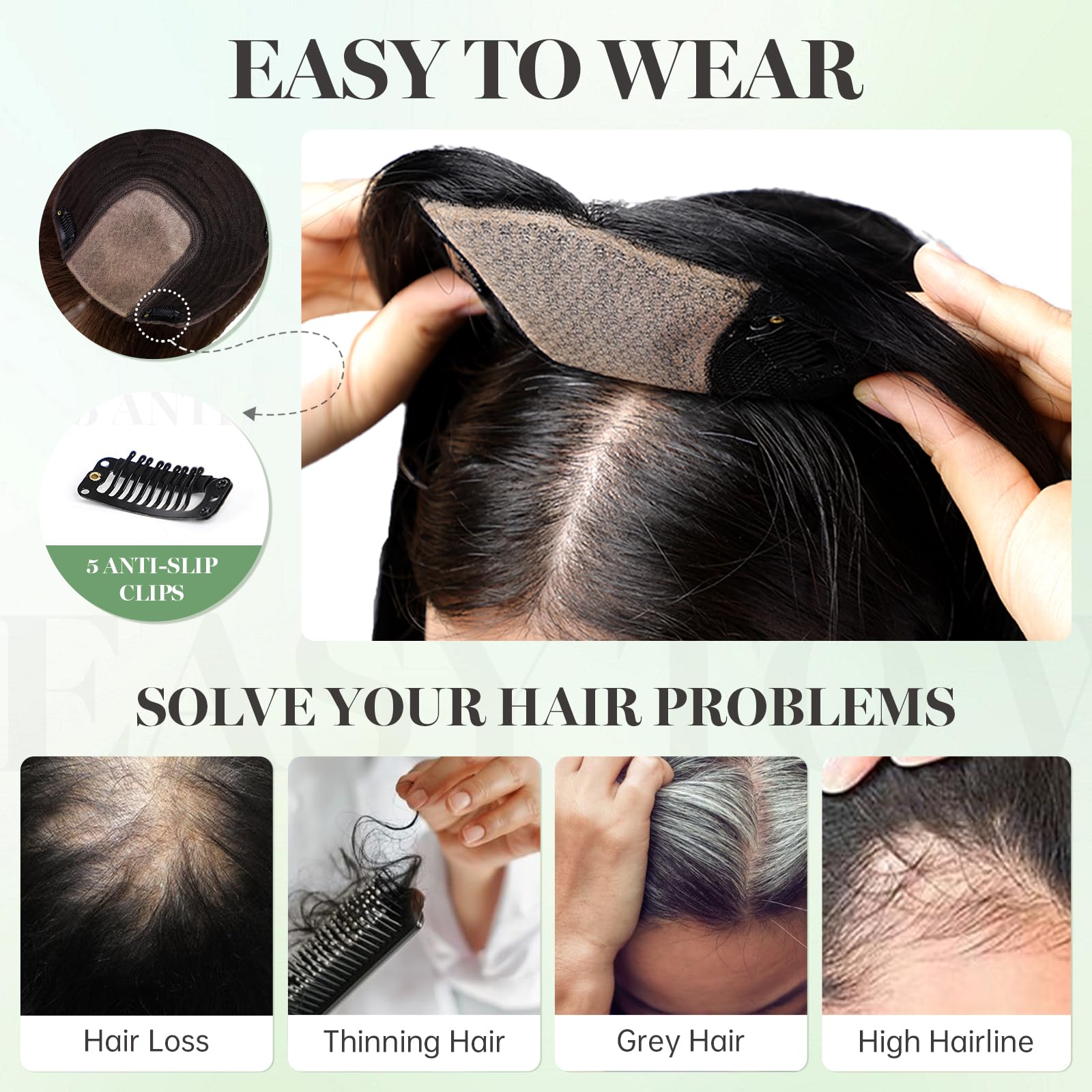 starluck 16 inch Hair Toppers for Women 9