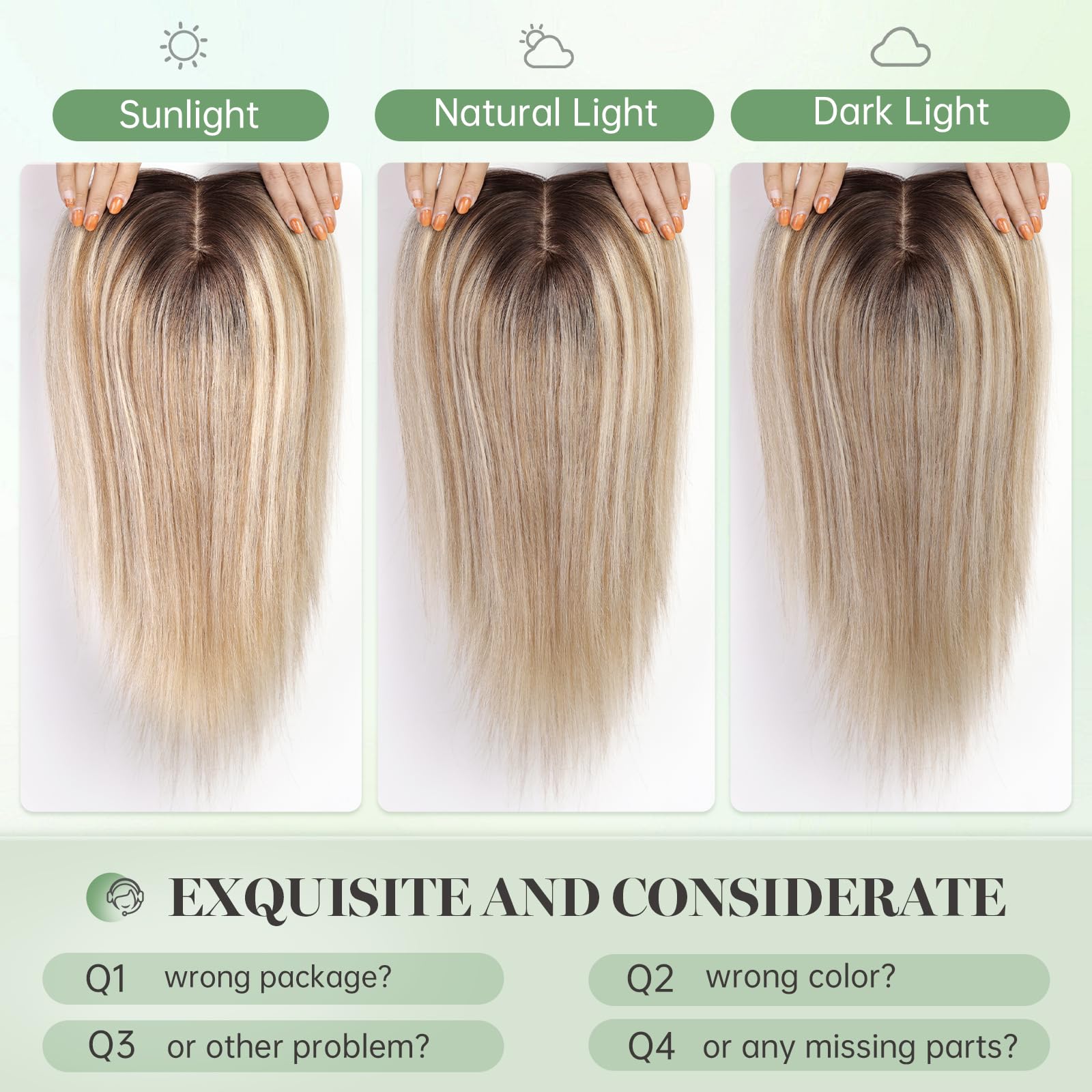 starluck 16 inch Hair Toppers for Women 9